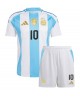 Günstige Argentinien Lionel Messi #10 Heimtrikotsatz Kinder Copa America 2024 Kurzarm (+ Kurze Hosen)